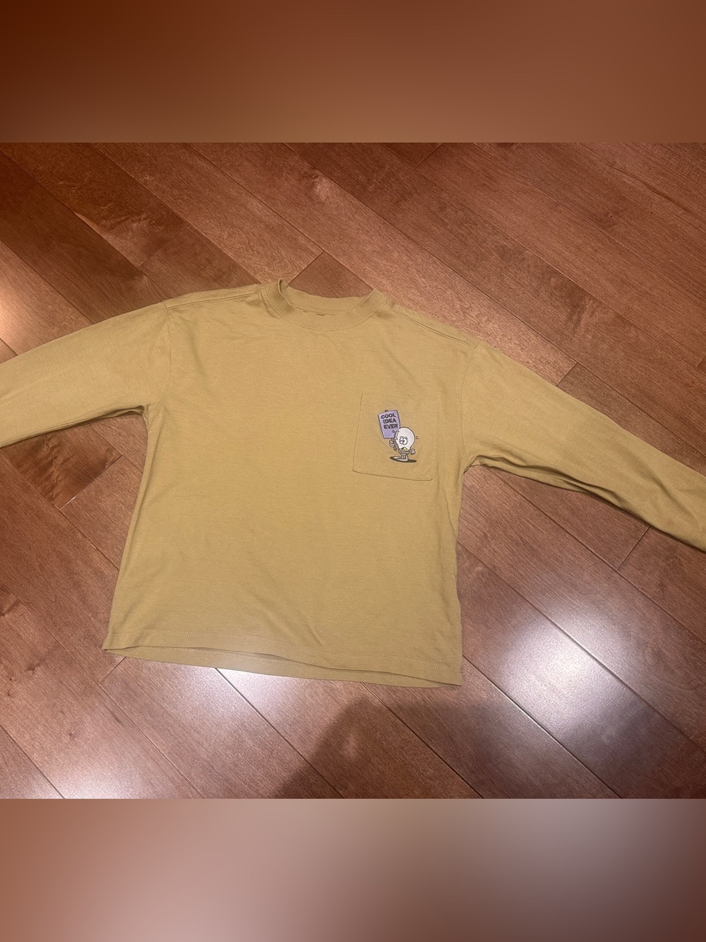 ZARA Kids Long-Sleeve Pocket Tee in green